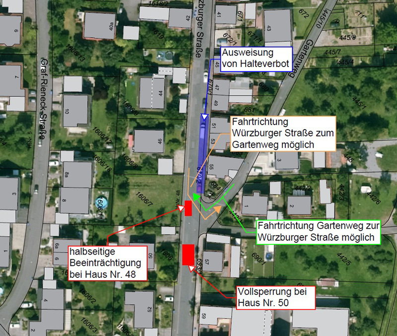 lageplan sperrung wue strasse
